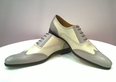 beige/gris - Chaussures personnalisables en cuir - Caralys Nice - Alpes Maritimes (06)