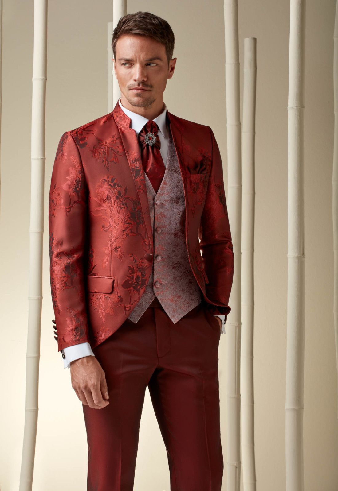 Homme rouge mariage demoiselle d'honneur robe cravat pour costumes 