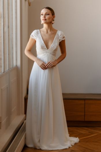 Robe de mariée rétro champêtre Soleil Levant Elsa Gary